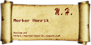 Merker Henrik névjegykártya